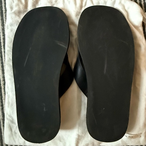 The Row Ginza Black Suede and Leather Platform Flip Flop Sandals size 40.5 - Picture 10 of 11